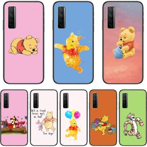Disney Winnie Bear Phone Case For Huawei mate 40 30 10 20 40 8 9 Lite Z Pro Black Etui 3D Coque Painting Hoesjes 5g black