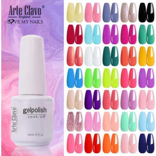 Arte Clavo Hybrid Varnishes 8ml Gel Nail Polish All For Manicure Semi Permanent UV Gel Nail Lacquer Soak Off Top Base Coat