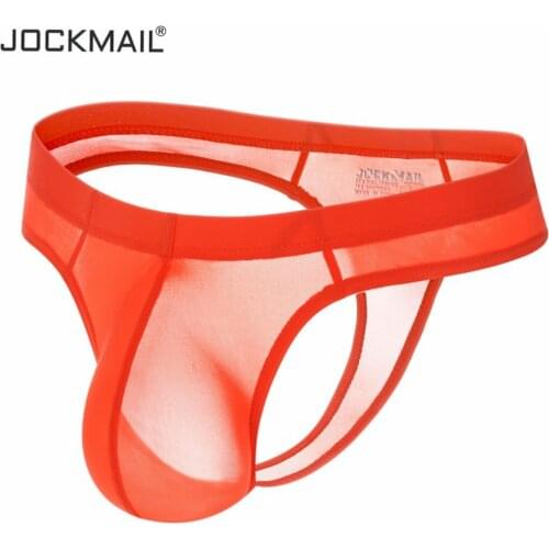 JOCKMAIL Ultra-thin Ice Nylon sexy underwear men bikini briefs Transparent mens thongs g strings tanga hombre slip gay underwear