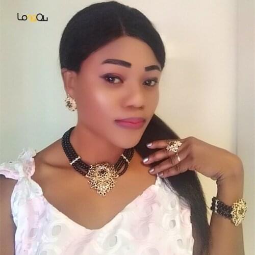 Longqu nigerian wedding woman accessories jewelry set fashion african beads bridal jewelry set dubai gold jewelry set Wholesale