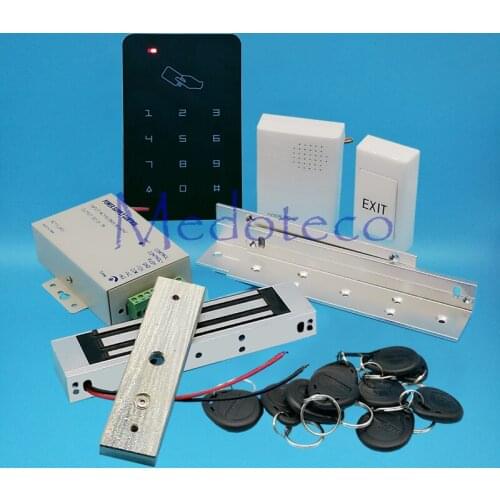 Complete 125khz Rfid Card Door Access Control System Kit EM Card Access Controller +350lbs Electric Magnetic Lock + ZL Bracket