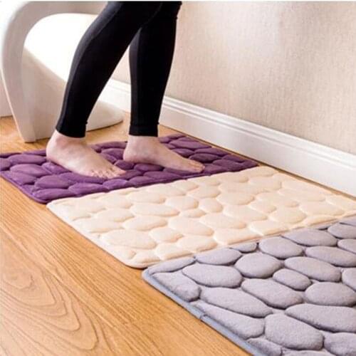 Coral Fleece Bathroom Memory Foam Rug Kit Toilet Bath Non-slip Mats Floor Carpet Set Mattress for Bathroom Decor 40x60cm