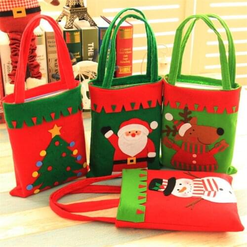 Creative Santa Claus Snowman Christmas Tree Elk Gift Bags Of Handmade Christmas Gift Bags for New Year Christmas Home Decoration