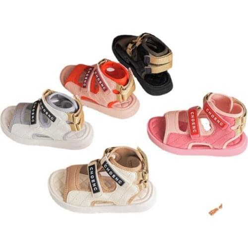 2021 Summer Fashion Childrens Sandals Korean High Quality Kids shoes boys and Girls' catwalk Style Soft-sole Sandals SO045