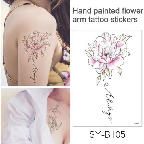2Pcs Fashion Women Girl Temporary Tattoo Sticker Black Roses Design Full Flower Arm Body Art Big Large Fake Tattoo Sticker
