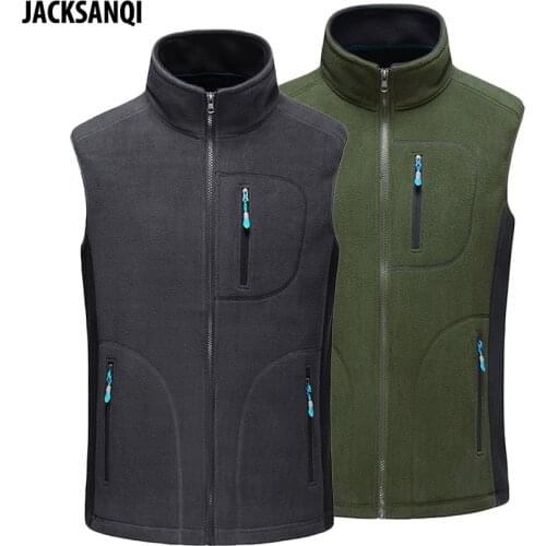 JACKSANQI Mens Autumn Winter Outdoor Sports Fleece Vest Climbing Trekking Sleeveless Jacket Hiking Camping Softshell Vest RA106