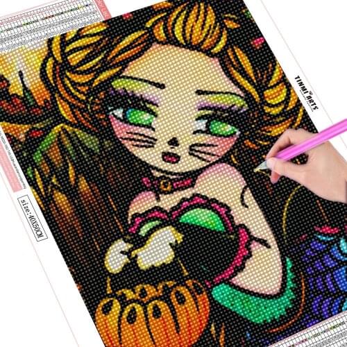5D DIY Diamond Painting Kit Cartoon Girl Full Square&Round Drill Embroidery Mosaic Cross Stitch Princess Paint Home Decor Art