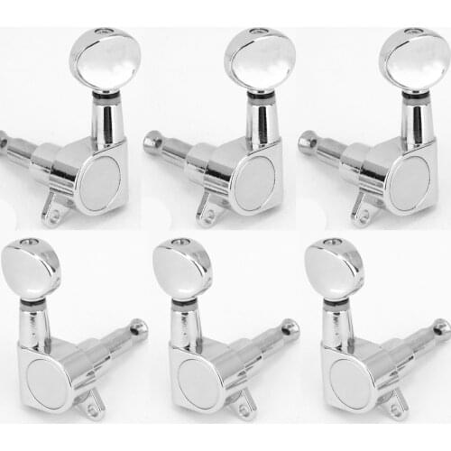 Musiclily 3+3 Sealed Guitar Tuners Tuning Pegs Keys Machine Heads Set, Kidney Button Chrome