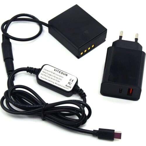 PD Charger+USB Type-C Charger Cable+PS-BLH-1 BLH1 DC Coupler for Olympus EM1 MARK II EM1-2 EM1 Mark 2 Camera