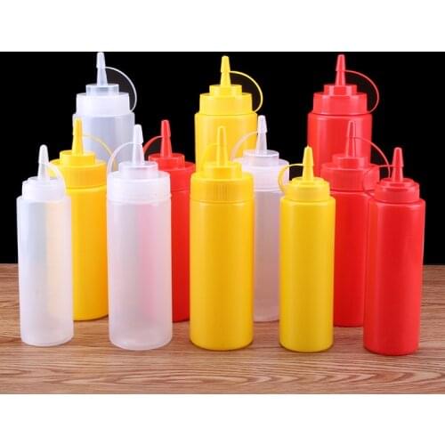 PE Ketchup Squeeze Bottle Condiment Squeeze Bottles for Sauce Vinegar Oil Ketchup Gravy Cruet Kitchen Gadget