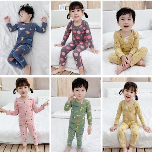 Kids Pajamas Long Johns Children Boy Clothes For Girls Pajama Set Baby Girl Toddler Sleepwear Kids Boys Cotton Babies Underwear