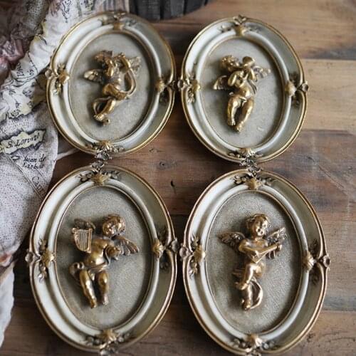 Retro Wall Decoration Pendant Living Room Background Wall Three Dimensional Angel Creative Embossed Mural Photography Ornaments