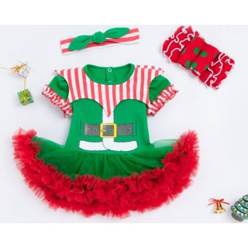 Newborn Christmas Clothes Baby Girls Clothing Set My First Christmas Toddler Ruffle Tutu Dresses Kids Party Costume Xmas Gifts