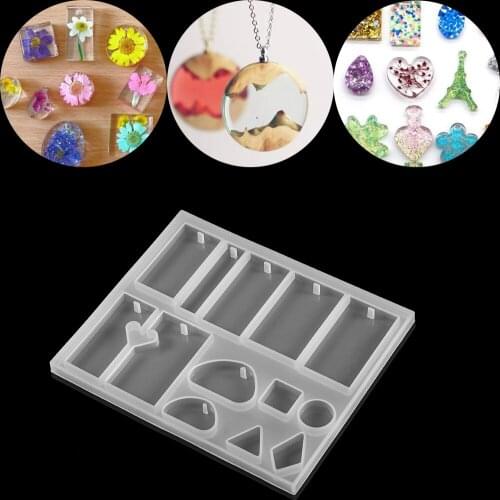 1set Pendant Silicone Molds Geometric Epoxy Resin Casting Molds Necklace Pendant For DIY Jewelry Making Supplies Accessories