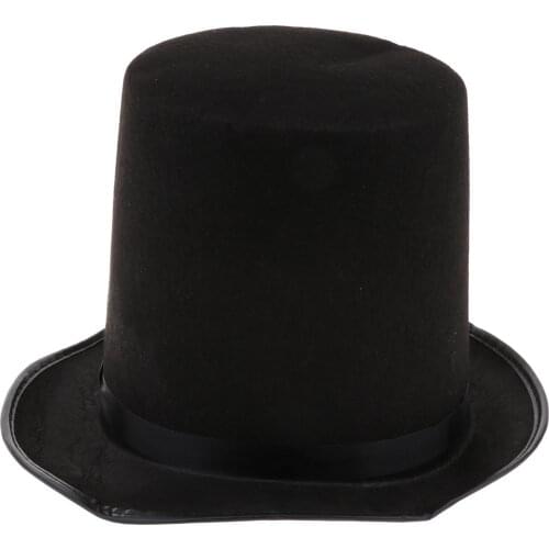 Fun Plain Felt Satin Hat Circus Magician Cap Costume Dressing up Accessory Favor for Men Women