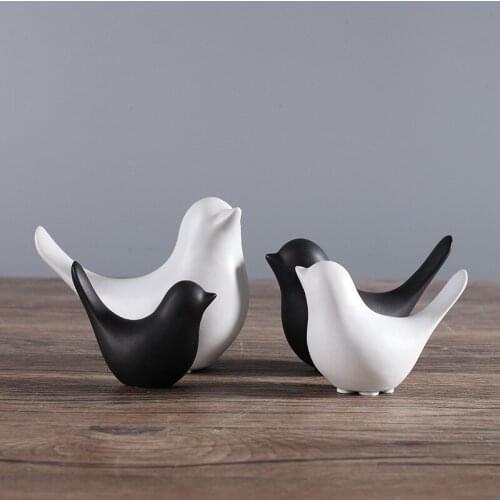 MODERN MINIMALIST NORDIC MINIMALIST BLACK CERAMIC BIRD ABSTRACT ORNAMENTS SOFT HOME MODEL HOME DECORATION