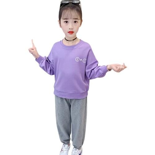 Teen Girls Sport Clothing Letter Costume For Girls Hoodies + Pants Girls Clothes Set Spring Autumn Childrens Clothes Girl