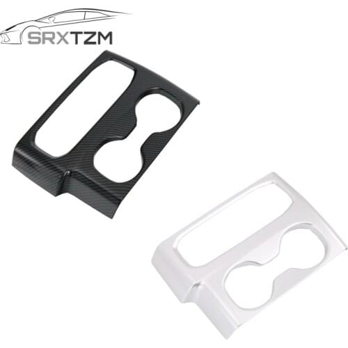SRXTZM 1PCS LHD For Hyundai Santa Fe TM 2019 2020 ABS Carbon Style Gear Box Panel Water Cup Holder Frame Cover Trim Car Styling