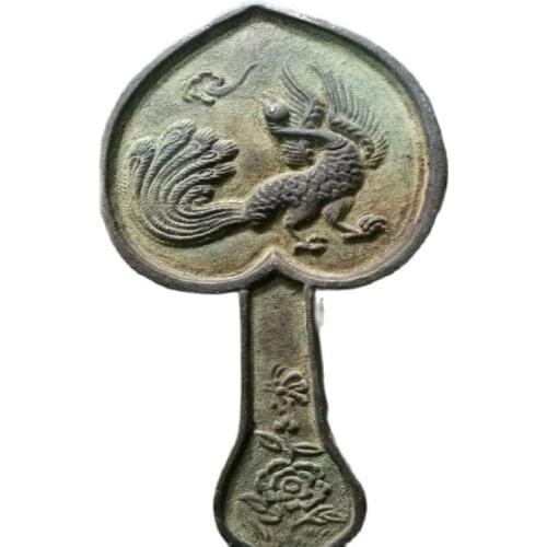 Old Chinese bronzes, geomantic waters Bronze mirror Phoenix
