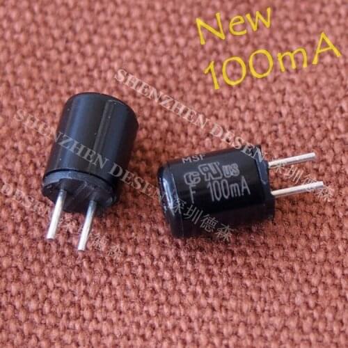 Subminiature Fuse MSF F100mA 125V MSF Fuse 6.4mm Quick-Acting F, 125 VAC, 125 VDC Non resettable fuses MSF F 100mA 125V