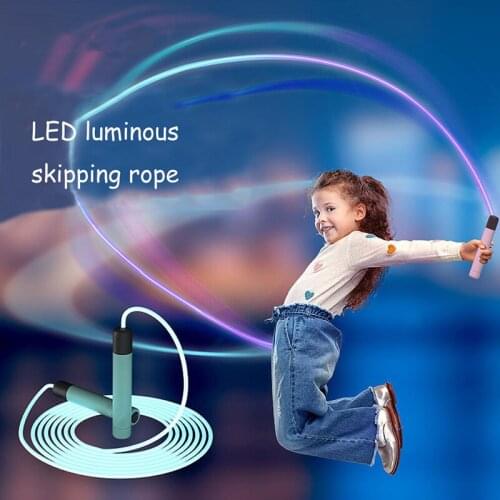 Portable Fitness Equipment Jump Rope LED Skipping Rope Fitness Gym Exercise Indoor Outdoor Jumping Exercise for Kids Adults