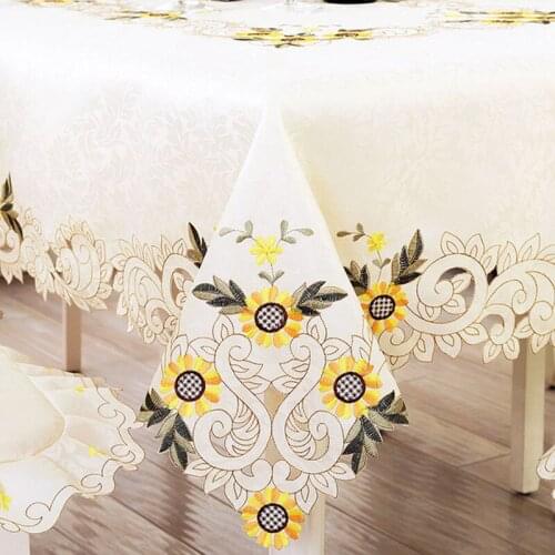 Fabric European-style embroidered table cloth tablecloth table mat tablecloth c