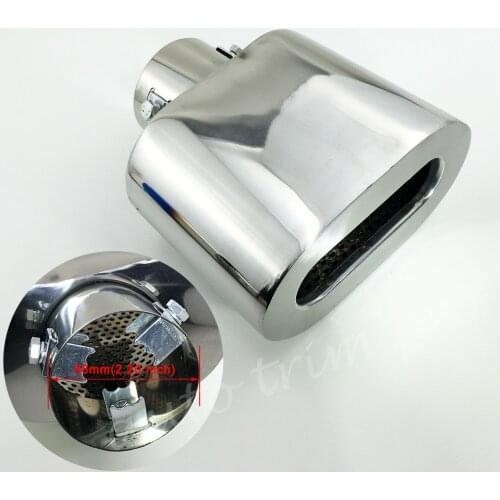 Universal 2.5" 63mm Inlet Car Tailpipe Rear Muffler Exhaust Tip Cover Square Outlet Fits 37mm-56mm diameter