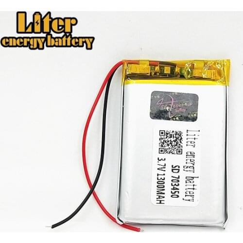 High Capacity 703450 3.7V 1300MAH 073450 Polymer lithium ion / Li-ion battery for TOY,POWER BANK,GPS,mp3,mp4 Bluetooth Speaker