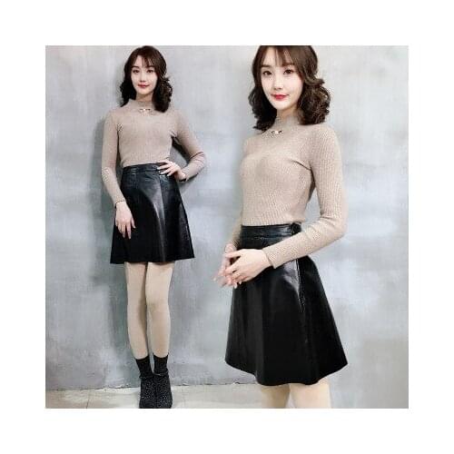 Top brand Fashion 2020 New Genuine Sheep Leather Skirt Y21 high quality