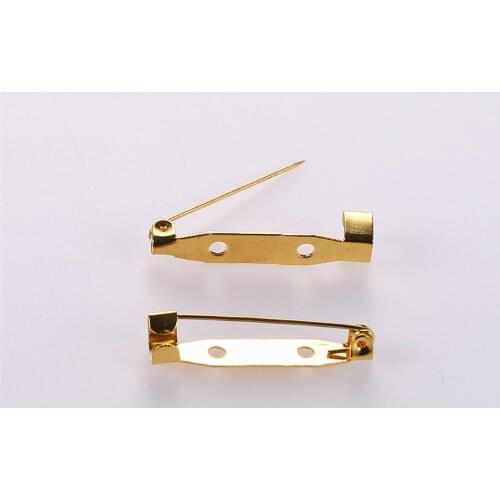 50Pcs/lot Gold Silver Color Iron Brooch Base Back Bar Pins Brooch Pins with Safety Clasps For DIY Handmade Jewelry Making