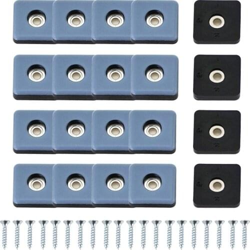 JFBL Hot 20Pcs Furniture Sliders for Carpet PTF Furniture Glides Screw-In Square Furniture Moving Slider 25Mm with Screws