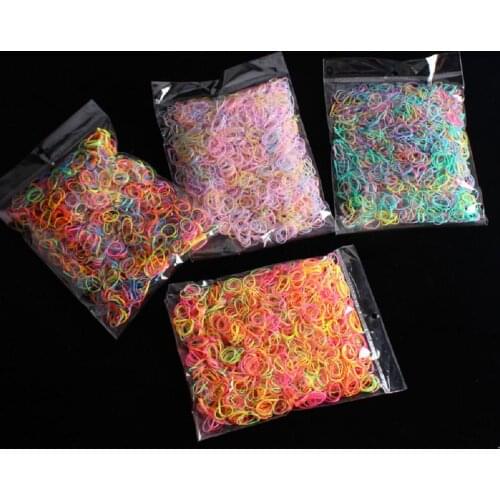 2000 pcs/bag Child Children Baby Mini Hair Holders Hair Rope Rubber Bands Elastics Girls Tie Gum Colorful small rubber band Hot