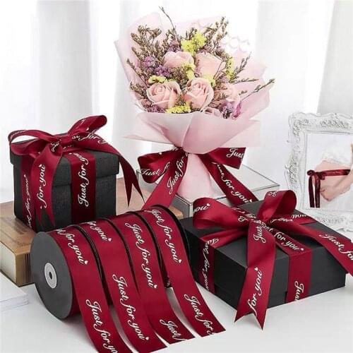 25MM Just For You Printed Polyester Ribbon for Wedding Christmas Party Decorations DIY Bow Craft Ribbons Card Gifts Wrapping