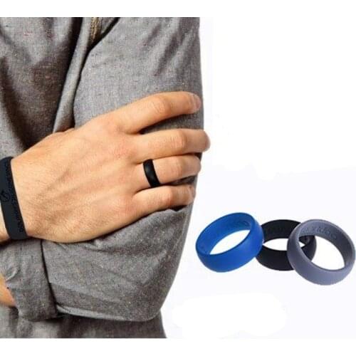 5-13 Size Hypoallergenic Flexible Silicone Finger Ring Environmental Rubber Rings For Men Women 3pcs/set