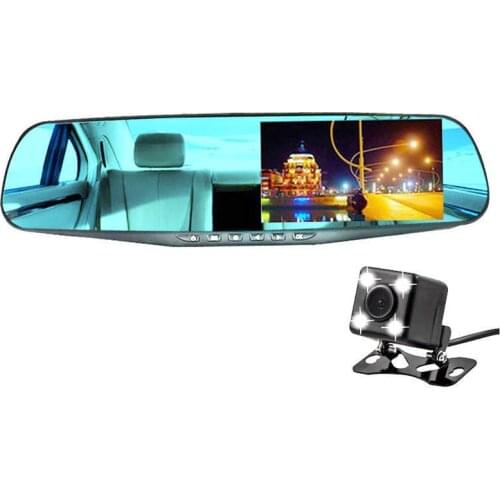 Car Dvr HD 1080P Mirror Video Recorder Lenns 1200Mega Dashcam Video Recorder With Rearview Mirror Time&Date Display dash cam car