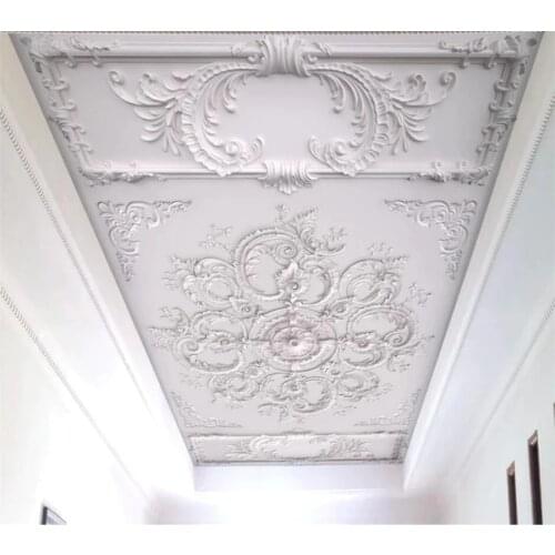Beibehang Custom wallpaper 3d embossed European pattern plaster line carved TV background wall paper living room ceiling mural