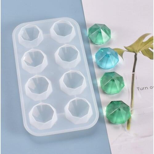 DIY Crystal Epoxy Mold Multilateral Transparent Diamond Hand-made Pendulum Decoration Silicone Mold For Resin