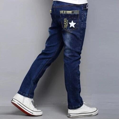 New Fashion Boys Jeans with Letter Print 2021 Spring Autumn Good Quality Jean Kids for 6 7 8 9 11 12 13 14 years kids boy pant