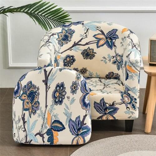 Elastic Armchair Cover Printed Sofa Slipcover for Bar Cafe Bookstore Single Seat Club Chair Covers Washable Furniture Slipcover