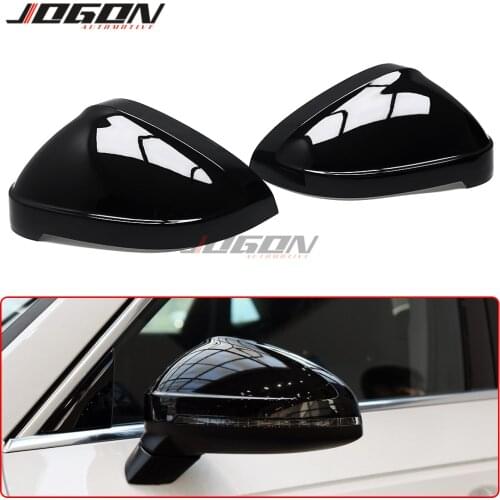 Gloss Black Side Wing Rear View Rearview Mirror Cover Case Caps For Audi A4 S4 RS4 B9 2016 -2020 A5 S5 RS5 8W6