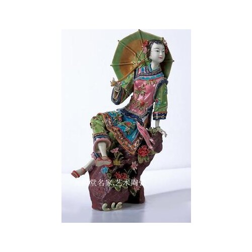 Classic beauty Shiwan doll porcelain Chinese ancient style character decoration girl Beauty figure Sculpture statue