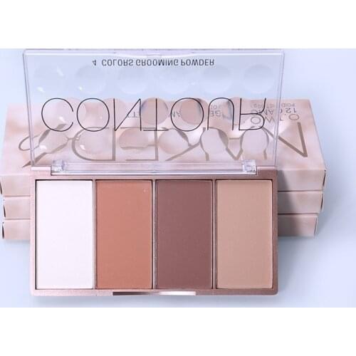 Contour Palette Face Shading Grooming Powder Makeup 4 Colors Long-Lasting Face Make Up Contouring Bronzer Cosmetics
