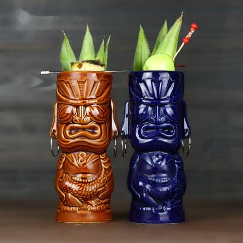 Creative personality Southeast Asia Tiki Cup face ceramic cocktail glass totem cocktail mug tiki cup WF5081033
