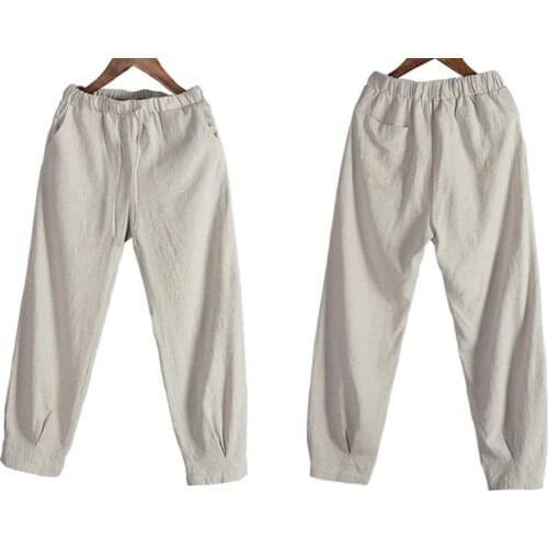 Natual linen tang pants martial arts kung fu bloomers tai chi pants lay meditation trousers blue/gray/camel/coffee/black/khaki