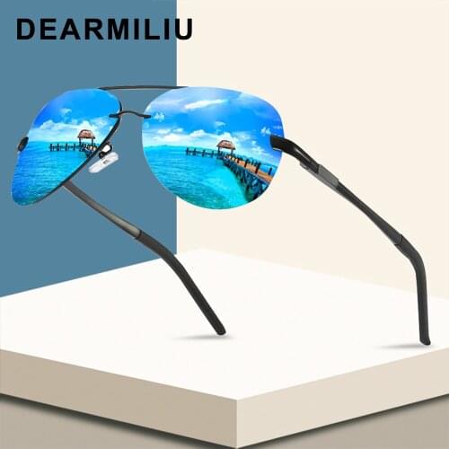 DEARMILIU Aluminum magnesium Mens Polarized Sunglasses Women shades Driving Vintage Mirror Polit Summer Sun Glasses UV400