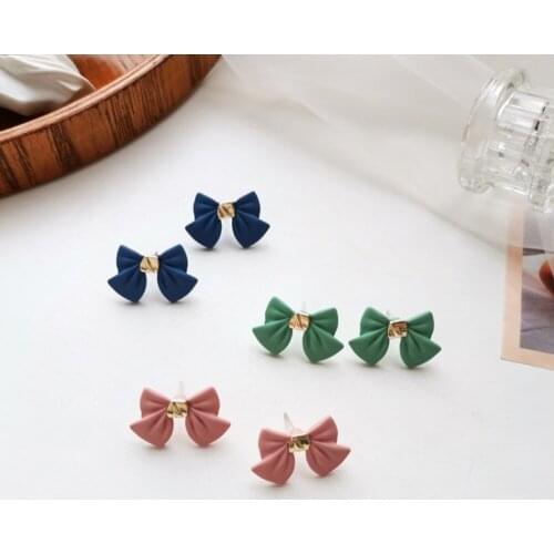New Geometric Fashion Earrings 2021 Women Sweet Bowknot Earrings Party Present