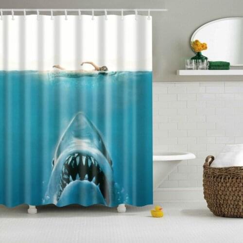 New Colorful Eco-friendly Animal Duck Shark Wolf Dinosaur Polyester High Quality Washable Bath Decor Shower Curtains