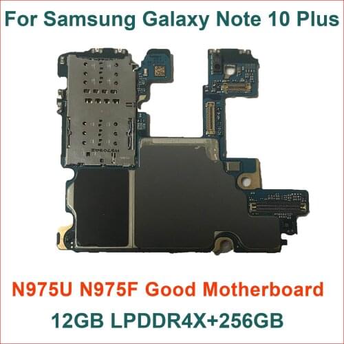 Original Unlocked Motherboard For Samsung Galaxy Note 10 Plus N975F N975U N975FD Dual Sim N976V 5G N976B N976F 512G 256GB