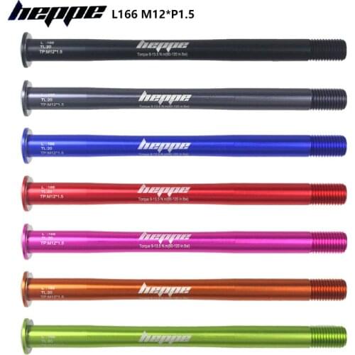 HEPPE MTB Road Bike Thru Axle Rear Hub Shaft Skewers 12x142 12x148 Wheel Axis Hub Shaft Quick Release 166mm M12xP1.5 Multicolour