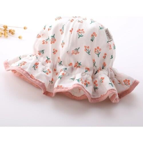 Cute Summer Baby Girl Bucket Hat Print Outdoor Bowknot Kids Girl Sun Hat Children Intant Toddler Panama Beach Cap